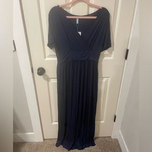 Navy blue floor length dress